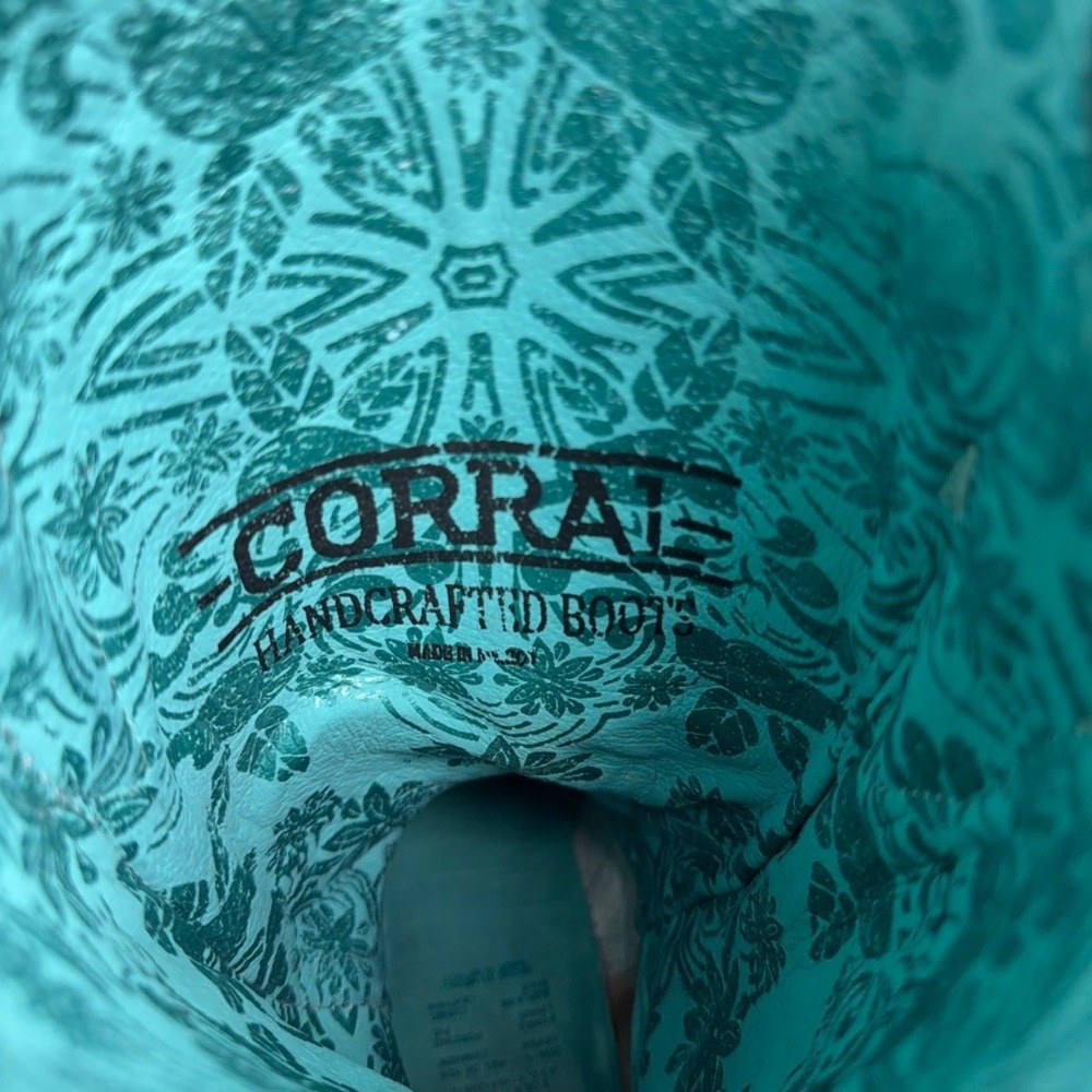 Corral Cowboy Boots Womens 6.5 Black Studded Leather Western Snip Toe Cowgirl - Picture 9 of 13